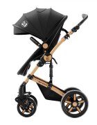 BUF BOOF Carucior pentru copii A1 Deluxe Grey 2 in 1 reversibil 0-36 luni cadru din aluminiu amortizoare accesorii incluse
