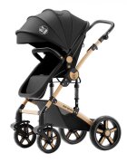BUF BOOF Carucior pentru copii A1 Deluxe Grey 2 in 1 reversibil 0-36 luni cadru din aluminiu amortizoare accesorii incluse