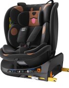 BUF BOOF Scaun auto B-Joy Deluxe BlackDog iSize cu isofix pozitie somn 155 grade rotativ 360 grade 40-150 cm