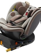 BUF BOOF Scaun auto B-Joy Deluxe BrownDog iSize cu isofix pozitie somn 155 grade rotativ 360 grade 40-150 cm