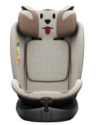 BUF BOOF Scaun auto B-Joy Deluxe BrownDog iSize cu isofix pozitie somn 155 grade rotativ 360 grade 40-150 cm