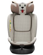 BUF BOOF Scaun auto B-Joy Deluxe BrownDog iSize cu isofix pozitie somn 155 grade rotativ 360 grade 40-150 cm