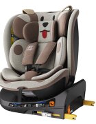 BUF BOOF Scaun auto B-Joy Deluxe BrownDog iSize cu isofix pozitie somn 155 grade rotativ 360 grade 40-150 cm