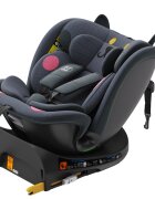 BUF BOOF Scaun auto B-Joy Deluxe DarkGreyCat iSize cu isofix pozitie somn 155 grade rotativ 360 grade 40-150 cm