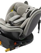 BUF BOOF Scaun auto B-Joy Deluxe LightGreyCat iSize cu isofix pozitie somn 155 grade rotativ 360 grade 40-150 cm