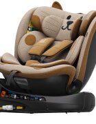BUF BOOF Scaun auto B-Joy Deluxe OrangeCat iSize cu isofix pozitie somn 155 grade rotativ 360 grade 40-150 cm