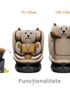 BUF BOOF Scaun auto B-Joy Deluxe OrangeCat iSize cu isofix pozitie somn 155 grade rotativ 360 grade 40-150 cm