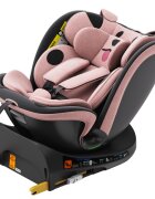 BUF BOOF Scaun auto B-Joy Deluxe PinkDog iSize cu isofix pozitie somn 155 grade rotativ 360 grade 40-150 cm