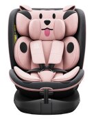 BUF BOOF Scaun auto B-Joy Deluxe PinkDog iSize cu isofix pozitie somn 155 grade rotativ 360 grade 40-150 cm