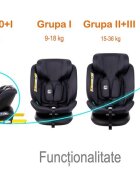 BUF BOOF Scaun auto Diamond Deluxe i-Size cu Isofix rotativ 360 grade Top Tether 40-150 cm Black