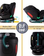 BUF BOOF Scaun auto Diamond Deluxe i-Size cu Isofix rotativ 360 grade Top Tether 40-150 cm BlackJeans