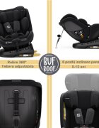 BUF BOOF Scaun auto P100 BlackJeans i-size R129 rotativ 360 isofix 40-150 cm 0-36 kg
