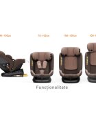 BUF BOOF Scaun auto P100 Coffee i-size R129 rotativ 360 isofix 40-150 cm 0-36 kg