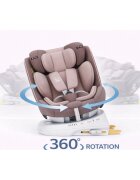 BUF BOOF Scaun auto P100 LightPurple i-size R129 rotativ 360 isofix 40-150 cm 0-36 kg