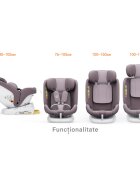 BUF BOOF Scaun auto P100 LightRed i-size R129 rotativ 360 isofix 40-150 cm 0-36 kg