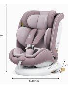 BUF BOOF Scaun auto P100 LightRed i-size R129 rotativ 360 isofix 40-150 cm 0-36 kg