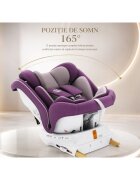 BUF BOOF Scaun auto P100 Purple i-size R129 rotativ 360 isofix 40-150 cm 0-36 kg