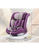 BUF BOOF Scaun auto P100 Purple i-size R129 rotativ 360 isofix 40-150 cm 0-36 kg