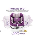 BUF BOOF Scaun auto P100 Purple i-size R129 rotativ 360 isofix 40-150 cm 0-36 kg