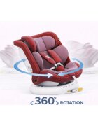 BUF BOOF Scaun auto P100 Red i-size R129 rotativ 360 isofix 40-150 cm 0-36 kg