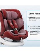 BUF BOOF Scaun auto P100 Red i-size R129 rotativ 360 isofix 40-150 cm 0-36 kg