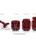 BUF BOOF Scaun auto P100 Red i-size R129 rotativ 360 isofix 40-150 cm 0-36 kg