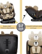 BUF BOOF Scaun auto P100 UrsCoffee i-size R129 rotativ 360 isofix 40-150 cm 0-36 kg