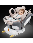 BUF BOOF Scaun auto P100 UrsPink i-size R129 rotativ 360 isofix 40-150 cm 0-36 kg