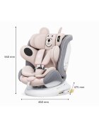BUF BOOF Scaun auto P100 UrsPink i-size R129 rotativ 360 isofix 40-150 cm 0-36 kg