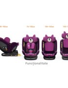 BUF BOOF Scaun auto P100 UrsPurple i-size R129 rotativ 360 isofix 40-150 cm 0-36 kg