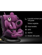 BUF BOOF Scaun auto P100 UrsPurple i-size R129 rotativ 360 isofix 40-150 cm 0-36 kg