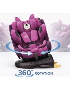 BUF BOOF Scaun auto P100 UrsPurple i-size R129 rotativ 360 isofix 40-150 cm 0-36 kg
