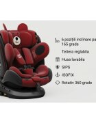 BUF BOOF Scaun auto P100 UrsRed i-size R129 rotativ 360 isofix 40-150 cm 0-36 kg