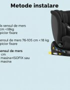 BUF BOOF Scaun auto pentru copii N17 Fix Black 40-150 cm iSize isofix rotativ 360 picior fixare pozitie de somn 165 grade