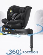BUF BOOF Scaun auto pentru copii N17 Fix Black 40-150 cm iSize isofix rotativ 360 picior fixare pozitie de somn 165 grade