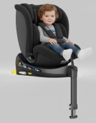 BUF BOOF Scaun auto pentru copii N17 Fix Black 40-150 cm iSize isofix rotativ 360 picior fixare pozitie de somn 165 grade