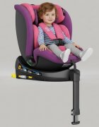 BUF BOOF Scaun auto pentru copii N17 Fix Unicorn Pink 40-150 cm iSize isofix rotativ 360 picior fixare pozitie de somn 165 grade