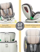 BUF BOOF Scaun auto Platinum Deluxe i-Size cu isofix rotativ 360 grade Top Tether Sips 40-150 cm 0-36 kg Pink