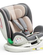 BUF BOOF Scaun auto Platinum Deluxe i-Size cu isofix rotativ 360 grade Top Tether Sips 40-150 cm 0-36 kg Pink