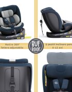 BUF BOOF Scaun auto rotativ cu isofix B-Joy Deluxe iSize 40-150 cm blue