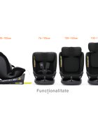 BUF BOOF Scaun auto rotativ cu isofix B-Joy Deluxe iSize 40-150 cm grey