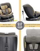 BUF BOOF Scaun auto rotativ cu isofix B-Joy Deluxe iSize 40-150 cm lightbrown