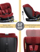 BUF BOOF Scaun auto rotativ cu isofix B-Joy Deluxe iSize 40-150 cm red