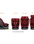 BUF BOOF Scaun auto rotativ cu isofix B-Joy Deluxe iSize 40-150 cm red