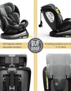 BUF BOOF Scaun auto Tweety Plus Deluxe i-size rotativ 360 cu isofix 40-150 cm black