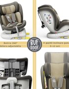 BUF BOOF Scaun Auto Tweety Plus Deluxe i-size rotativ 360 cu Isofix 40-150 cm LightBrown