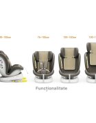 BUF BOOF Scaun Auto Tweety Plus Deluxe i-size rotativ 360 cu Isofix 40-150 cm LightBrown