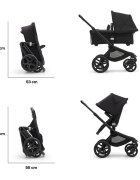 Bugaboo Carucior 2 in 1 Fox 5 Renew Black Heritage Black cu maner reglabil reversibil suspensii cadru din aluminiu