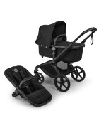 Bugaboo Carucior 2 in 1 Fox 5 Renew Black Heritage Black cu maner reglabil reversibil suspensii cadru din aluminiu