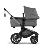 Bugaboo Carucior 2 in 1 Fox 5 Renew Graphite Moon Grey cu maner reglabil reversibil suspensii cadru din aluminiu